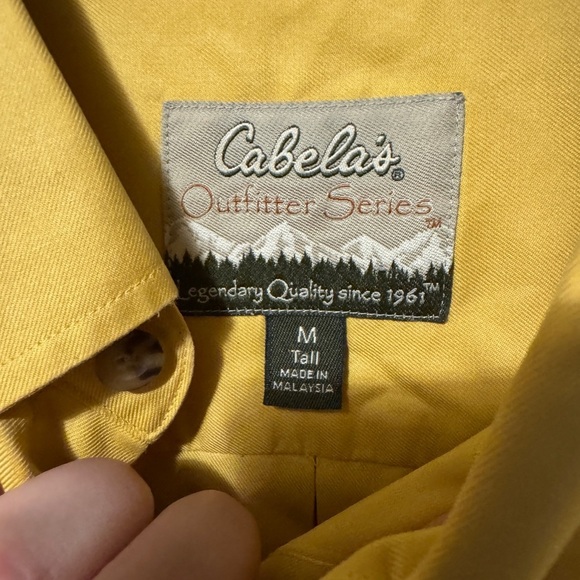 Cabela’s Guide Series Yellow Long Sleeve Button Down Shirt Medium Tall - Picture 2 of 4